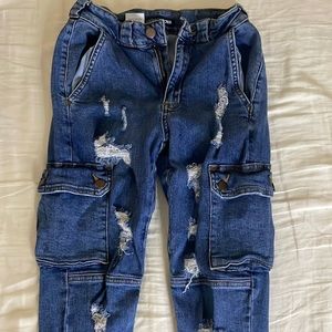 Ripped jeans , dark blue , size 24